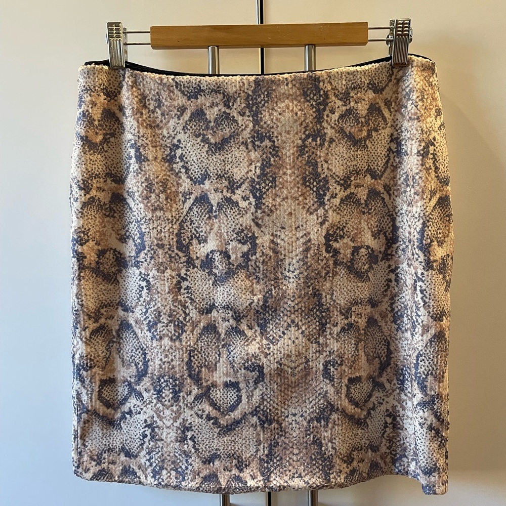 CARMEN | blush Sequin Snakeskin Print Skirt Sz 14